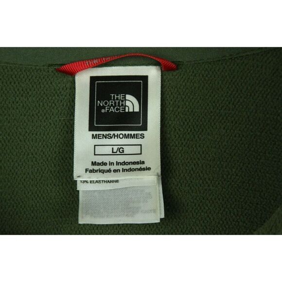 North Face Shirt Large Mens Half Zip Pullover Fleece Thermal Pocket Green - Picture 5 of 6